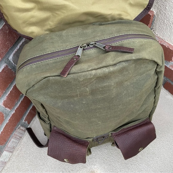 🆕 Mission Mercantile Leather Goods CAMPAIGN WAXED CANVAS BACKPACK | All Purpose - Picture 11 of 15